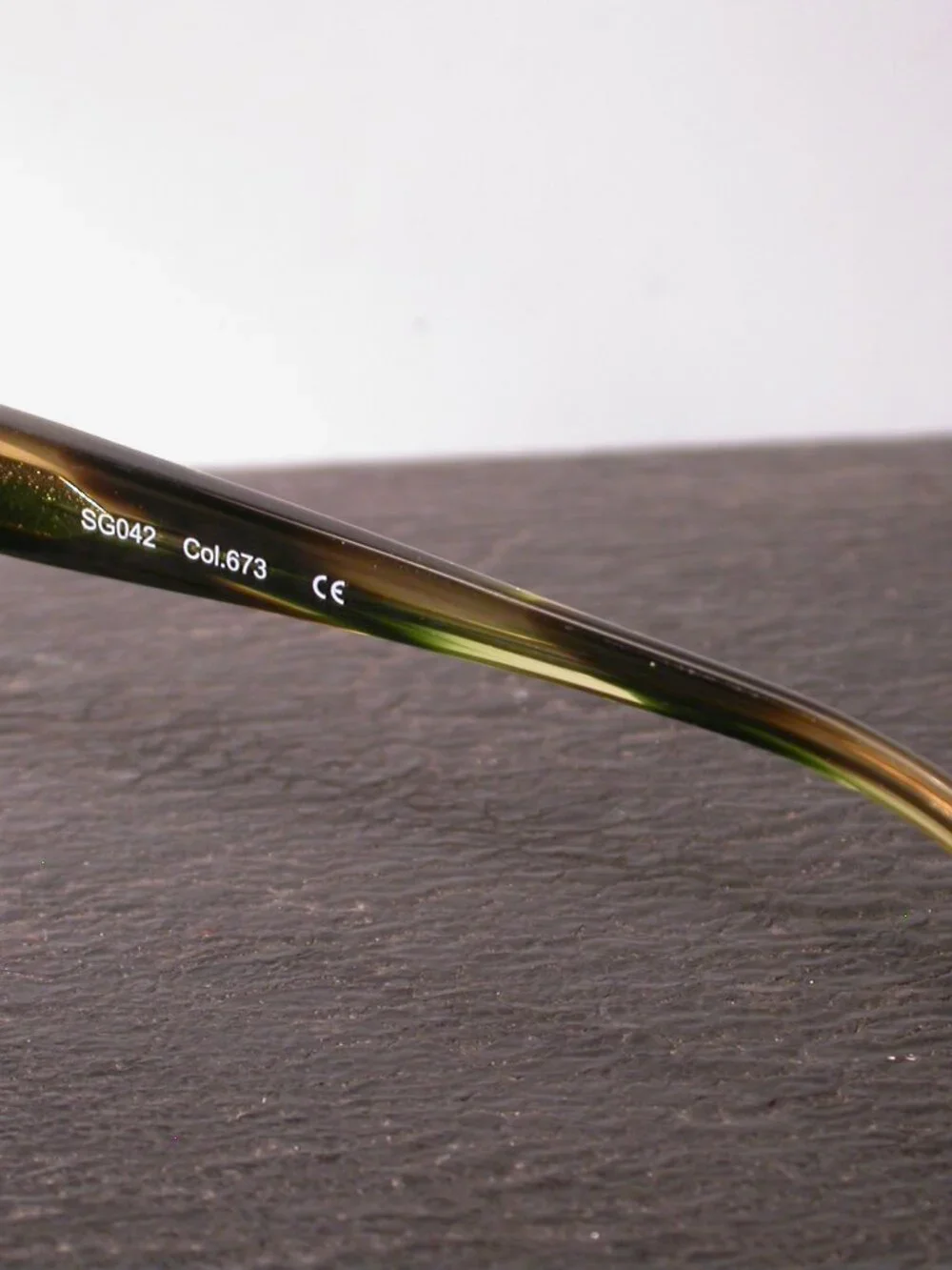 Tom Davies Green Tortoise Stripe Round Classic Sunglasses FRAME ONLY